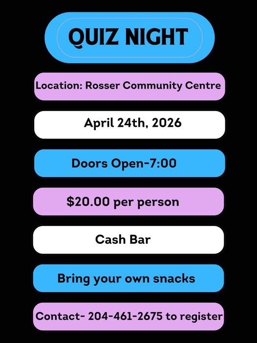 Rosser CC Trivia Night poster